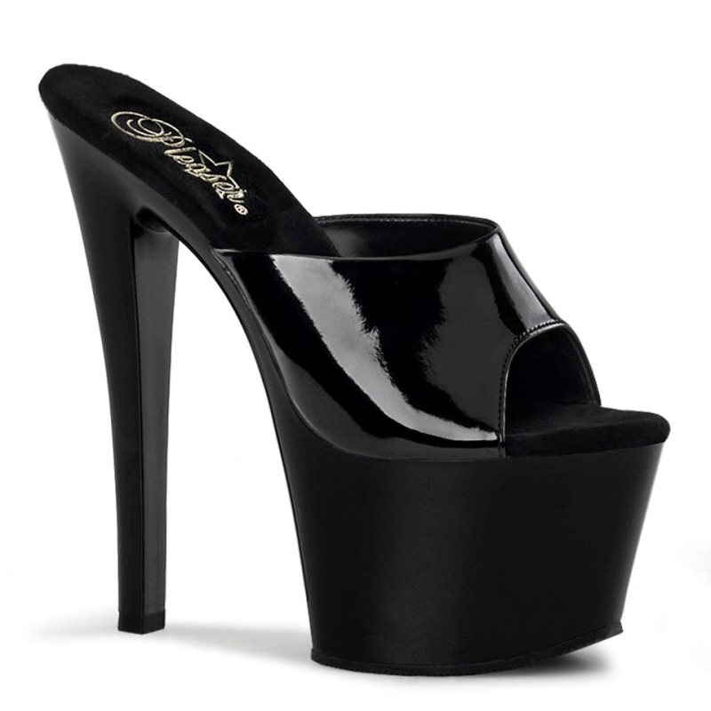 Pleaser Sky-301 Women\'s Platform Slides Black | NZ MNCLXZ