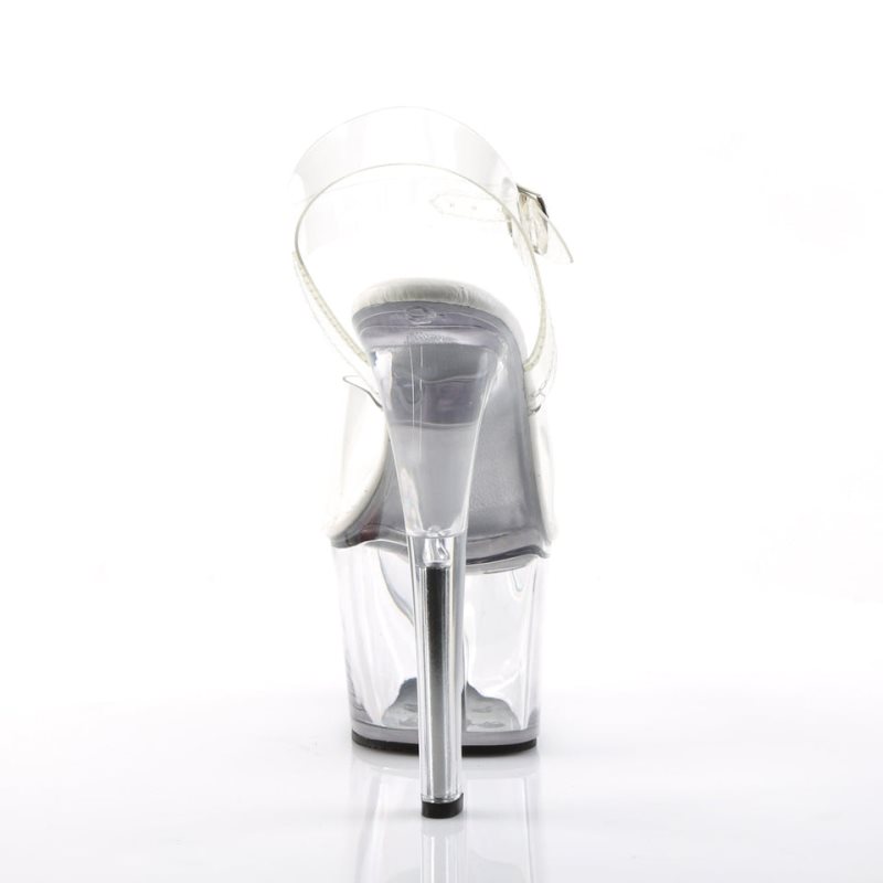 Pleaser Sky-308VL Women's Platform Heels Sandals Clear | NZ GYVRLI