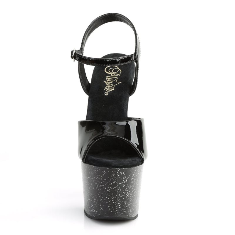 Pleaser Sky-309MG Women's Platform Heels Sandals Black | NZ GAQCWX
