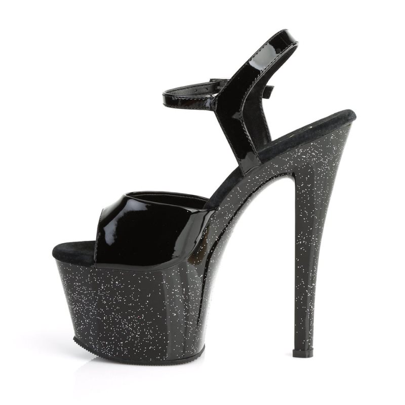 Pleaser Sky-309MG Women's Platform Heels Sandals Black | NZ GAQCWX