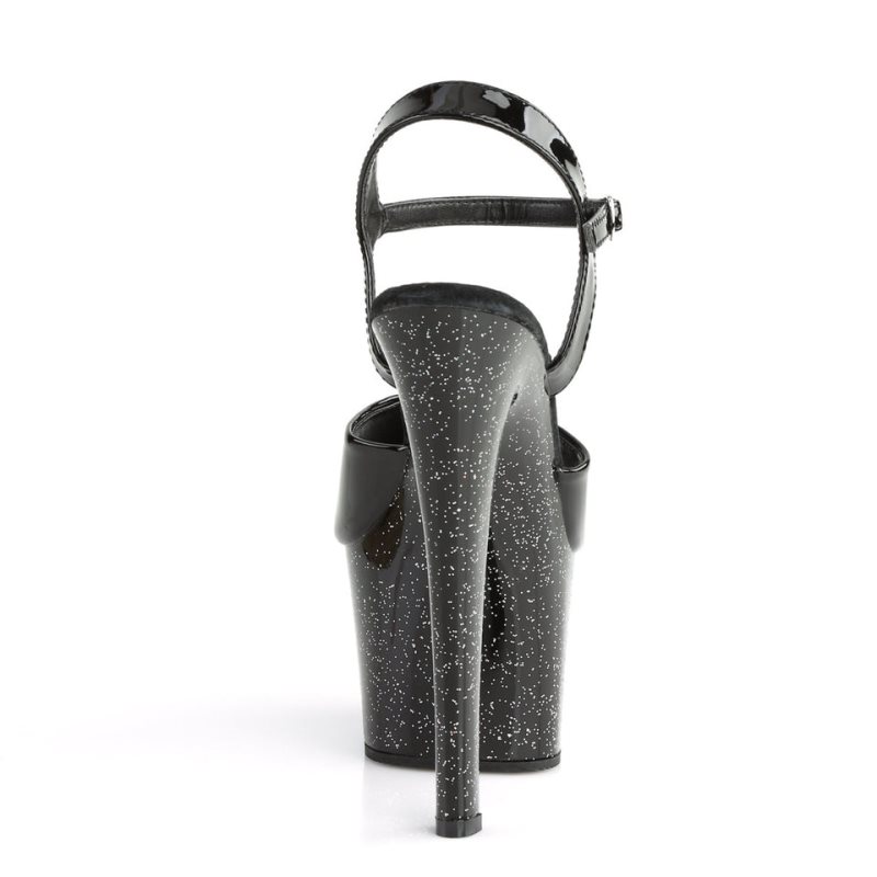 Pleaser Sky-309MG Women's Platform Heels Sandals Black | NZ GAQCWX