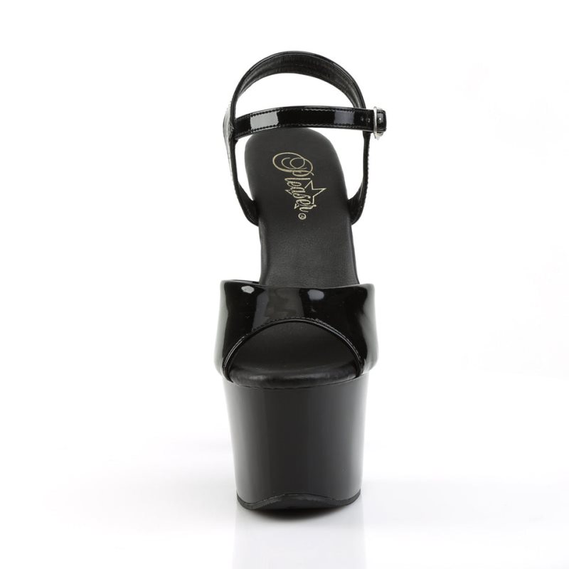Pleaser Sky-309VL Women's Platform Heels Sandals Black | NZ WJRCYM