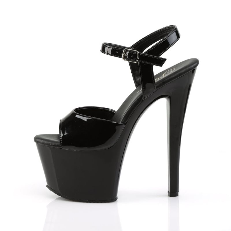 Pleaser Sky-309VL Women's Platform Heels Sandals Black | NZ WJRCYM
