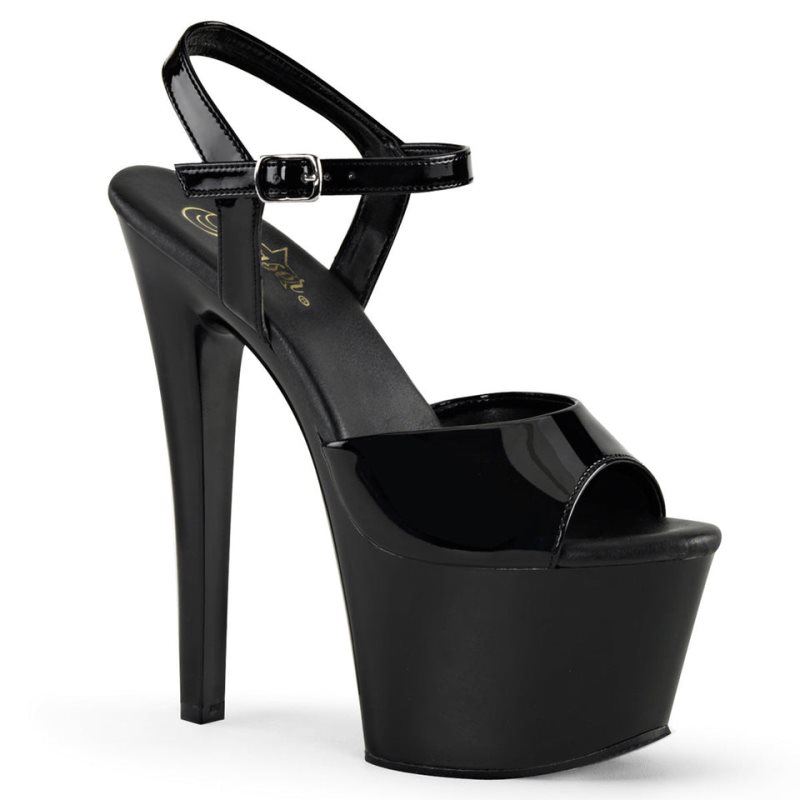 Pleaser Sky-309VL Women\'s Platform Heels Sandals Black | NZ WJRCYM