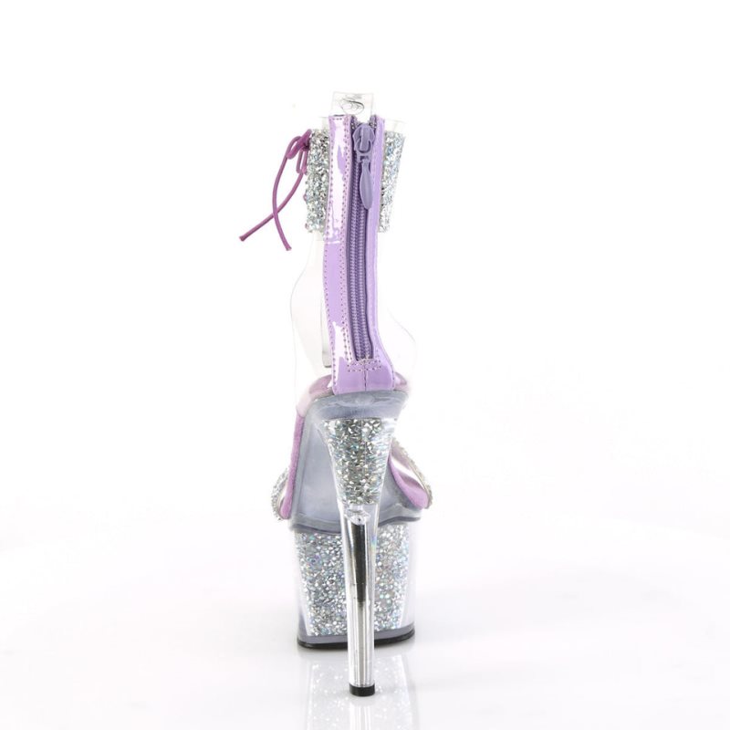 Pleaser Sky-327RSI Women's Platform Heels Sandals Silver / Purple | NZ IWLTMG