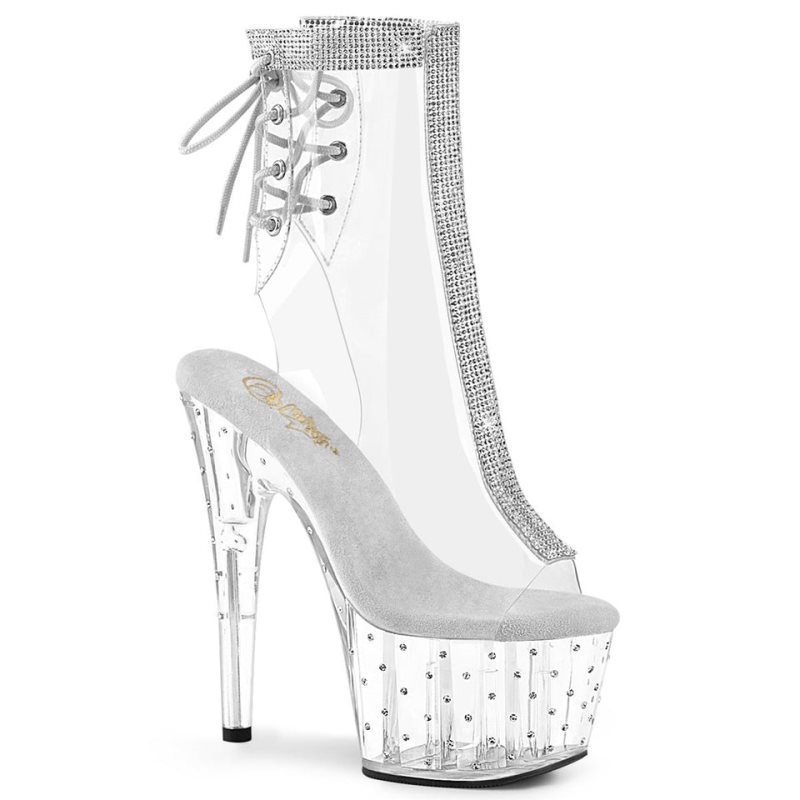 Pleaser Stardust-1018C-2RS Women\'s Heels Boots Clear | NZ ENTGYV
