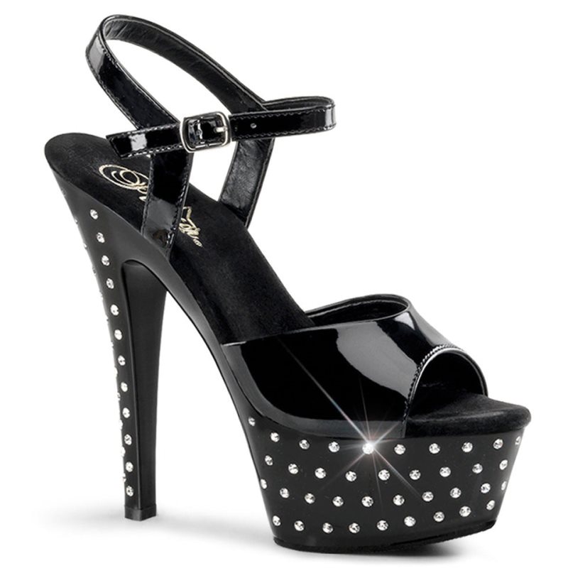 Pleaser Stardust-609 Women\'s Platform Heels Sandals Black | NZ VSPGLN