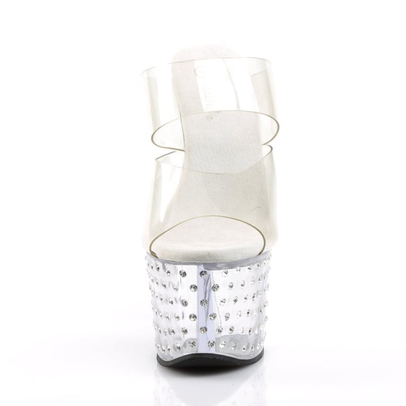 Pleaser Stardust-702 Women's Platform Slides Clear | NZ MPBXTJ