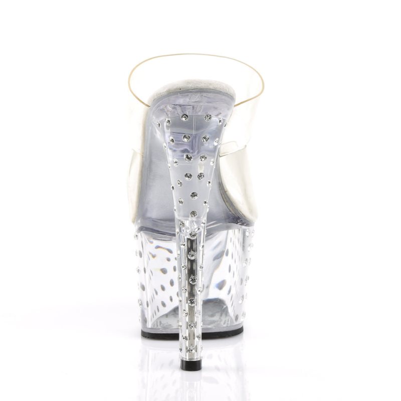 Pleaser Stardust-702 Women's Platform Slides Clear | NZ MPBXTJ