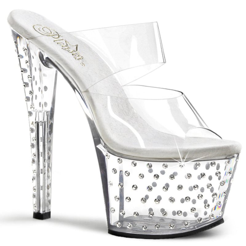 Pleaser Stardust-702 Women\'s Platform Slides Clear | NZ MPBXTJ