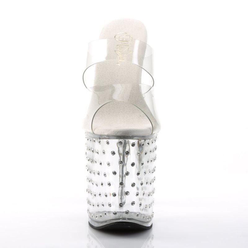 Pleaser Stardust-802 Women's Platform Slides Clear | NZ FGZPSQ