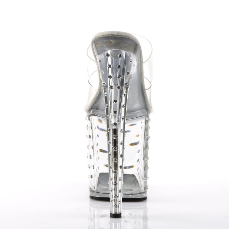 Pleaser Stardust-802 Women's Platform Slides Clear | NZ FGZPSQ