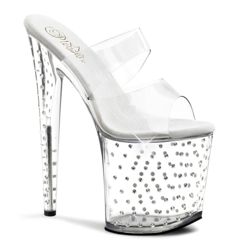Pleaser Stardust-802 Women\'s Platform Slides Clear | NZ FGZPSQ