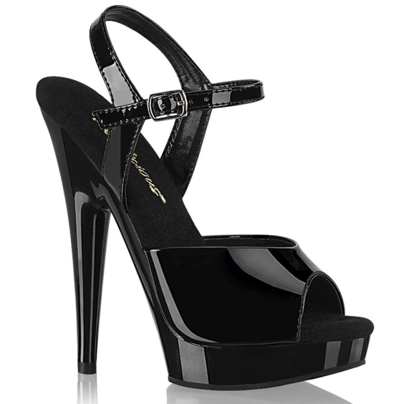 Pleaser Sultry-609 Women\'s Platform Heels Sandals Black | NZ LCHWUM
