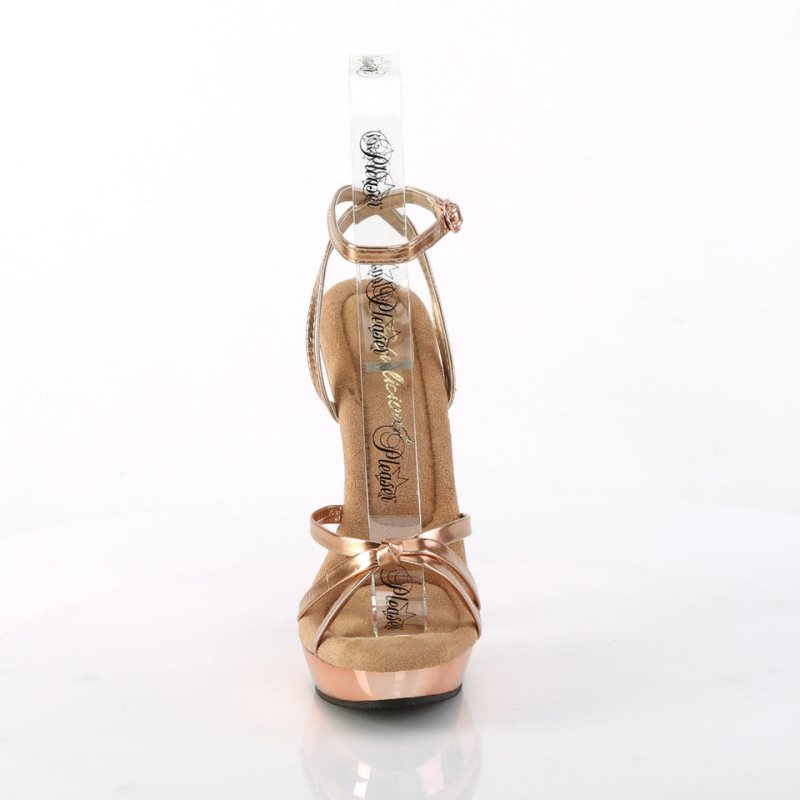 Pleaser Sultry-638 Women's Platform Heels Sandals Rose Gold | NZ OLNPQH