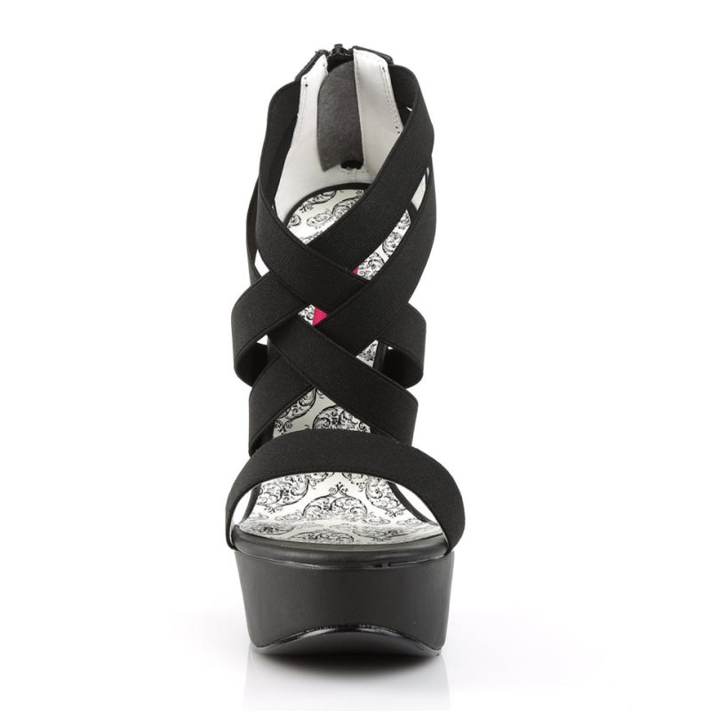 Pleaser Teeze-47W Women's Platform Heels Sandals Black | NZ RXFOCV
