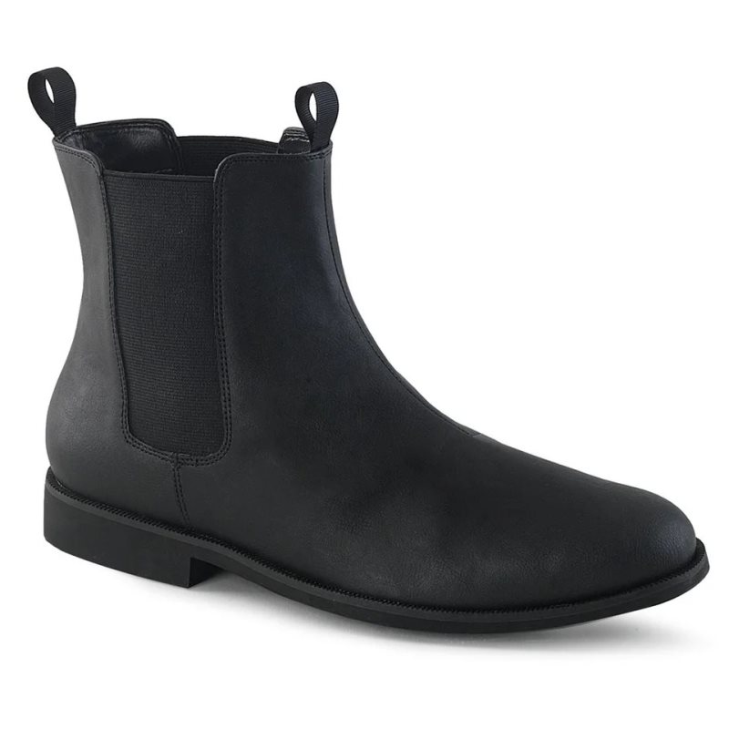 Pleaser Trooper-12 Vegan Leather Men\'s Chelsea Boots Black | NZ HUSMKO