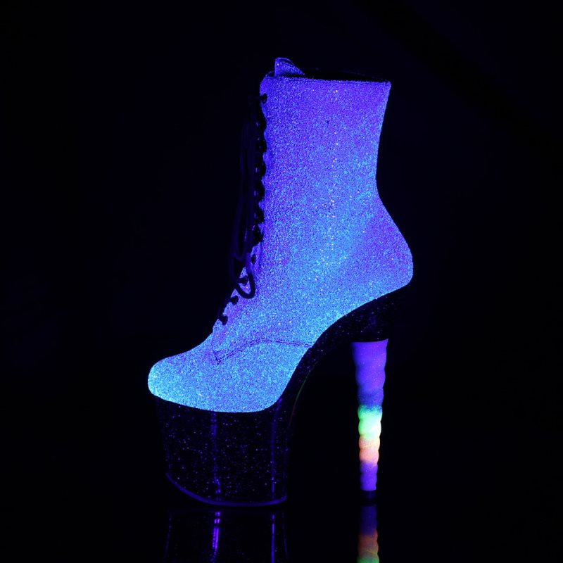 Pleaser Unicorn-1020G Women's Heels Boots Purple / Black | NZ LCNKHJ