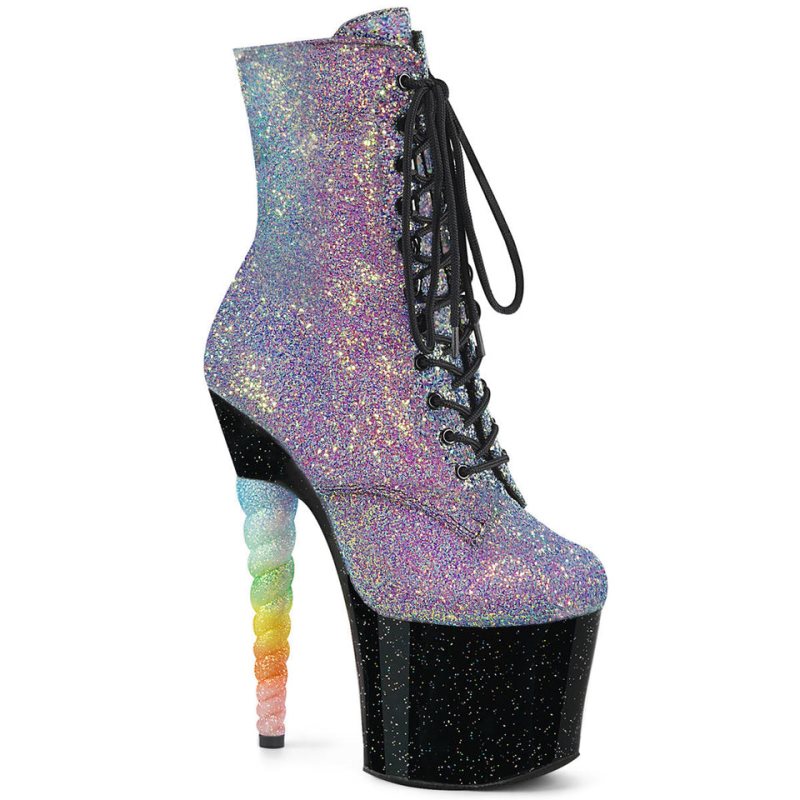 Pleaser Unicorn-1020G Women\'s Heels Boots Purple / Black | NZ LCNKHJ