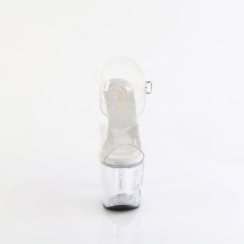 Pleaser Unicorn-708TGRS Women's Platform Heels Sandals Clear | NZ JYSIQL