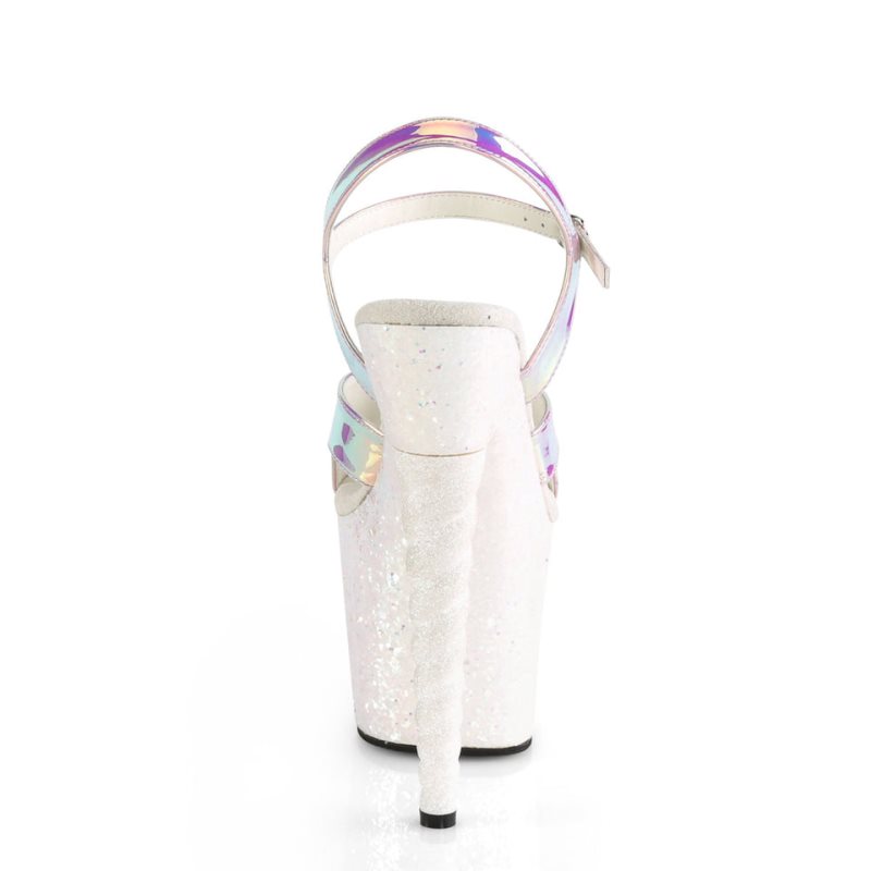 Pleaser Unicorn-711LG Women's Platform Heels Sandals Purple / White | NZ OSCJTY