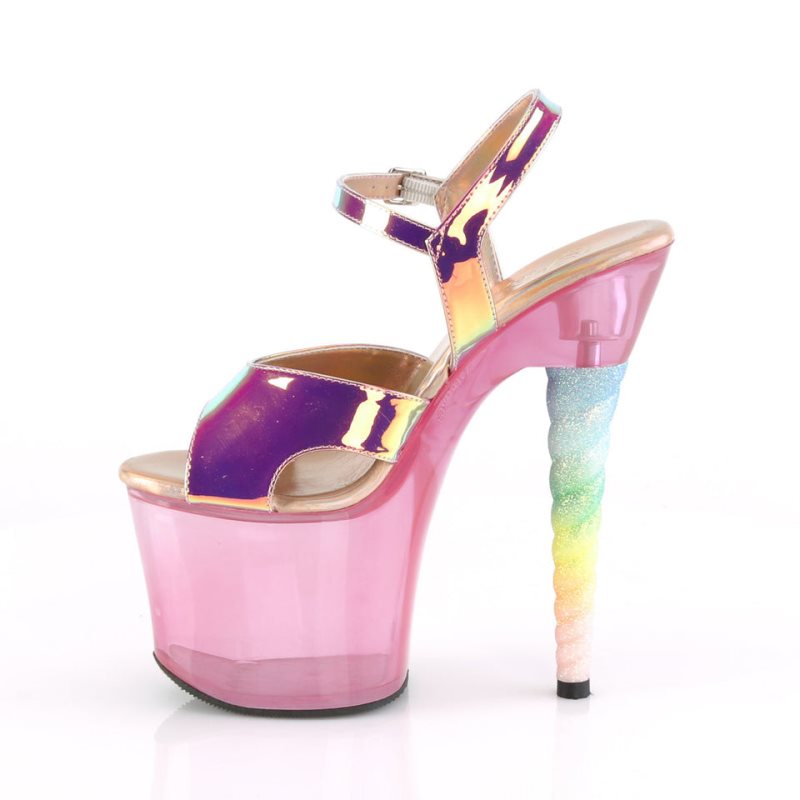 Pleaser Unicorn-711T Women's Platform Heels Sandals Pink | NZ YISRAV