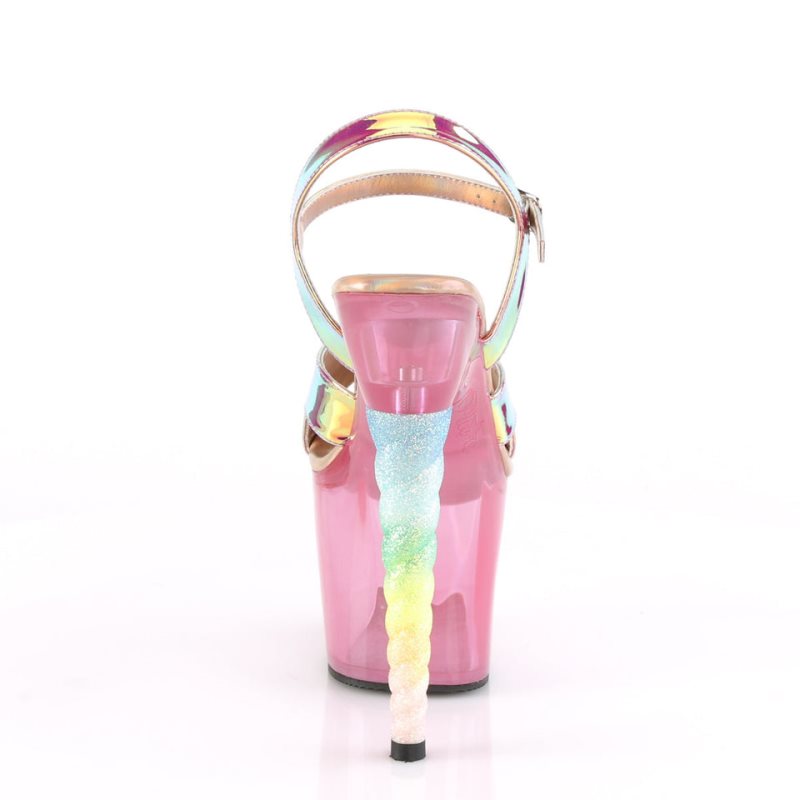 Pleaser Unicorn-711T Women's Platform Heels Sandals Pink | NZ YISRAV