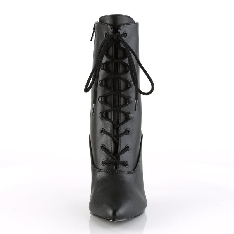 Pleaser Vanity-1020 Vegan Leather Women's Heels Boots Black | NZ QVRIDH