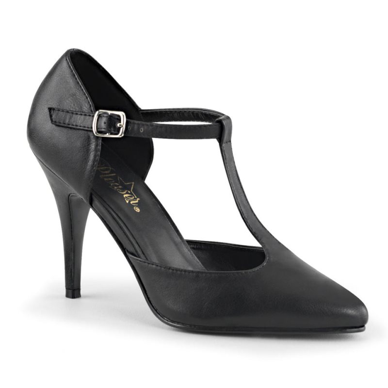 Pleaser Vanity-415 Vegan Leather Women\'s Pumps Black | NZ OGNPWD