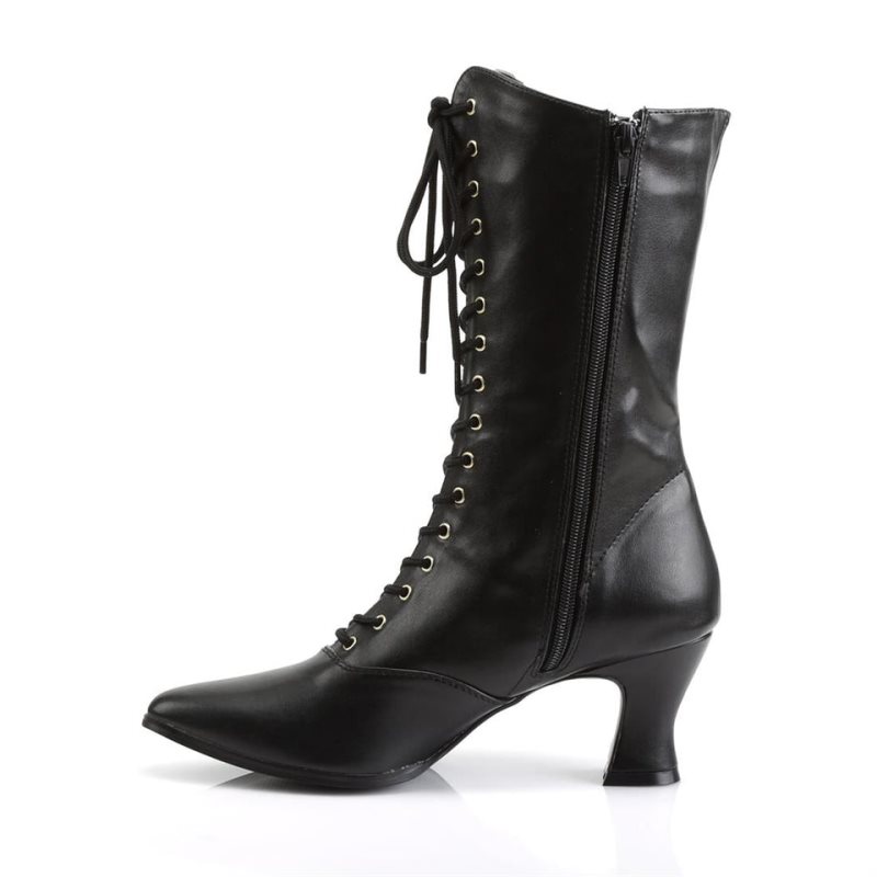 Pleaser Victorian-120 Women's Heels Boots Black | NZ HSQPNG