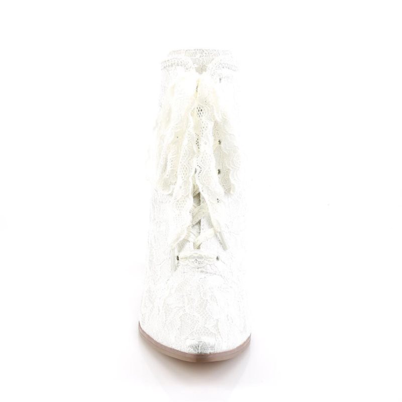 Pleaser Victorian-30 Women's Heels Boots White | NZ PSVTLW