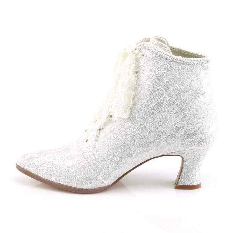 Pleaser Victorian-30 Women's Heels Boots White | NZ PSVTLW