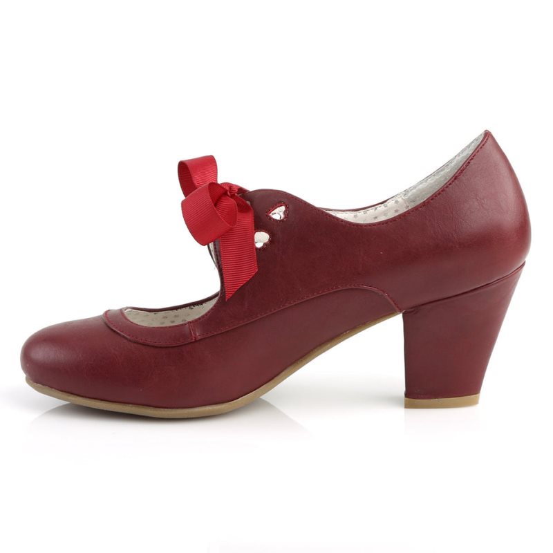 Pleaser Wiggle-32 Women's Pumps Burgundy | NZ KUPFOX