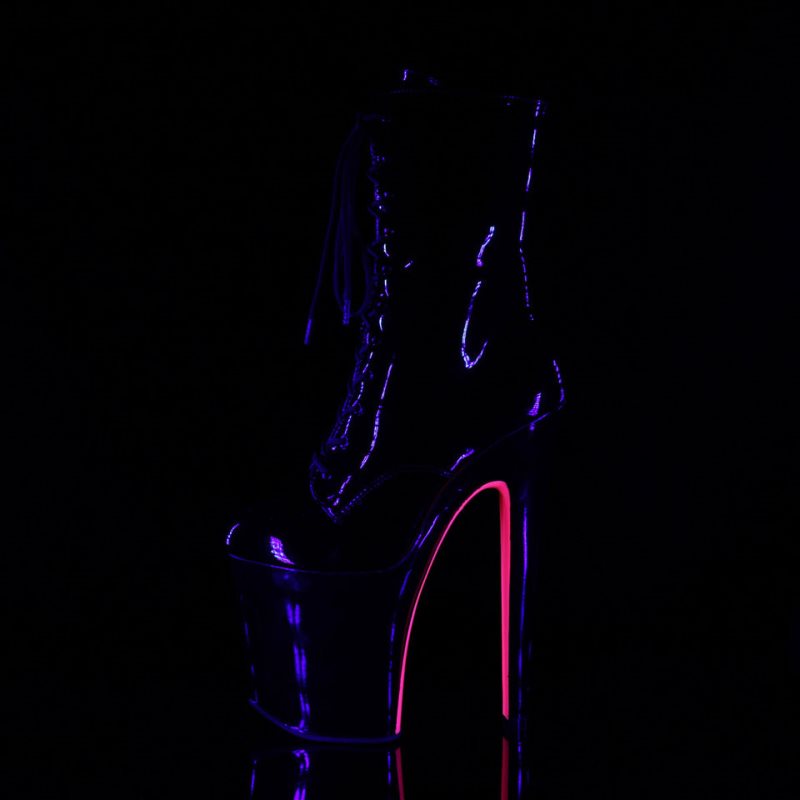 Pleaser Xtreme-1020TT Women's Heels Boots Black / Pink | NZ FAIPKN
